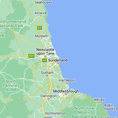 Map showing location of Whitburn (54.953330, -1.368610)