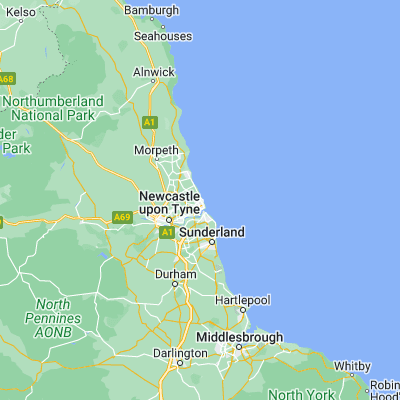 Map showing location of Whitley Bay (55.039730, -1.447130)