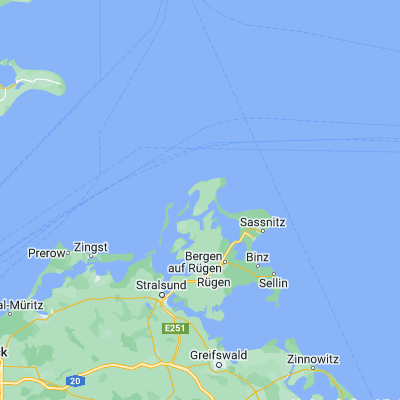 Map showing location of Wiek (54.616670, 13.283330)