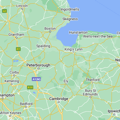Map showing location of Wisbech (52.666220, 0.159380)