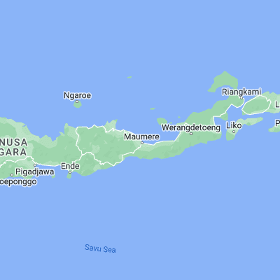 Map showing location of Wolomarang (-8.604000, 122.199400)