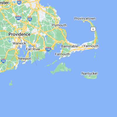 Map showing location of Woods Hole (41.526570, -70.674660)