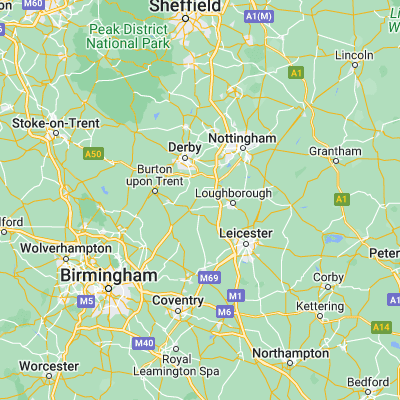 Map showing location of Worthington (52.780340, -1.397670)