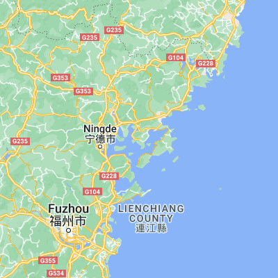 Map showing location of Xinan (26.720000, 119.855560)