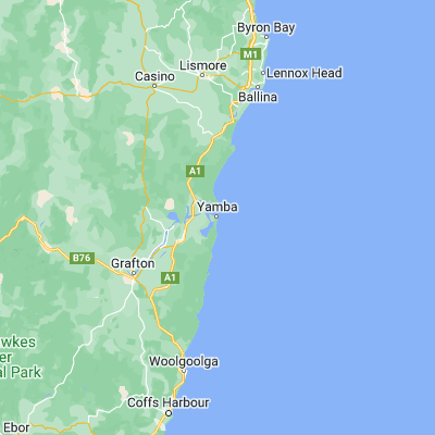 Map showing location of Yamba (-29.437500, 153.359140)