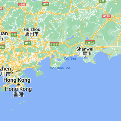 Map showing location of Yanzhou (22.725720, 114.938660)