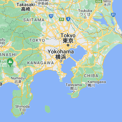 Map showing location of Yokohama-shi (35.447780, 139.642500)