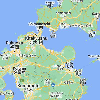 Map showing location of Yoshitomi (33.602470, 131.175990)