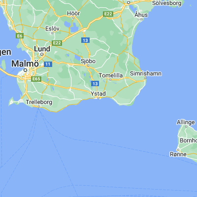 Map showing location of Ystad (55.429660, 13.820410)