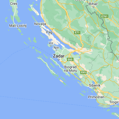 Map showing location of Zadar (44.119720, 15.242220)