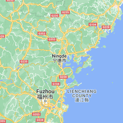 Map showing location of Zhangwan (26.711390, 119.591940)