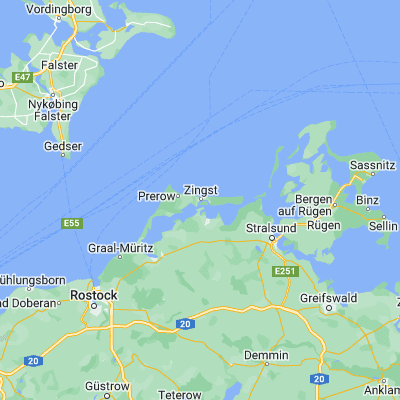 Map showing location of Zingst (54.433330, 12.683330)